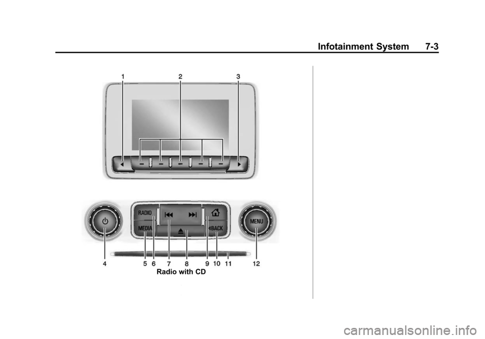 CHEVROLET TAHOE 2015 4.G Owners Manual Black plate (3,1)Chevrolet 2015i Tahoe/Suburban Owner Manual (GMNA-Localizing-U.S./
Canada/Mexico-8431502) - 2015 - crc - 1/12/15
Infotainment System 7-3
Radio with CD CHEVROLET TAHOE 2015 4.G Owners Manual Black plate (3,1)Chevrolet 2015i Tahoe/Suburban Owner Manual (GMNA-Localizing-U.S./
Canada/Mexico-8431502) - 2015 - crc - 1/12/15
Infotainment System 7-3
Radio with CD