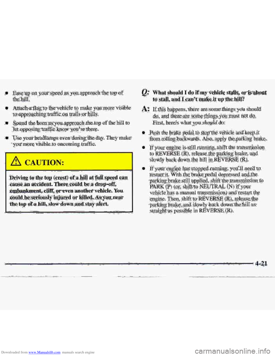 CHEVROLET TRACKER 1998 1.G Owners Manual Downloaded from www.Manualslib.com manuals search engine CHEVROLET TRACKER 1998 1.G Owners Manual Downloaded from www.Manualslib.com manuals search engine
