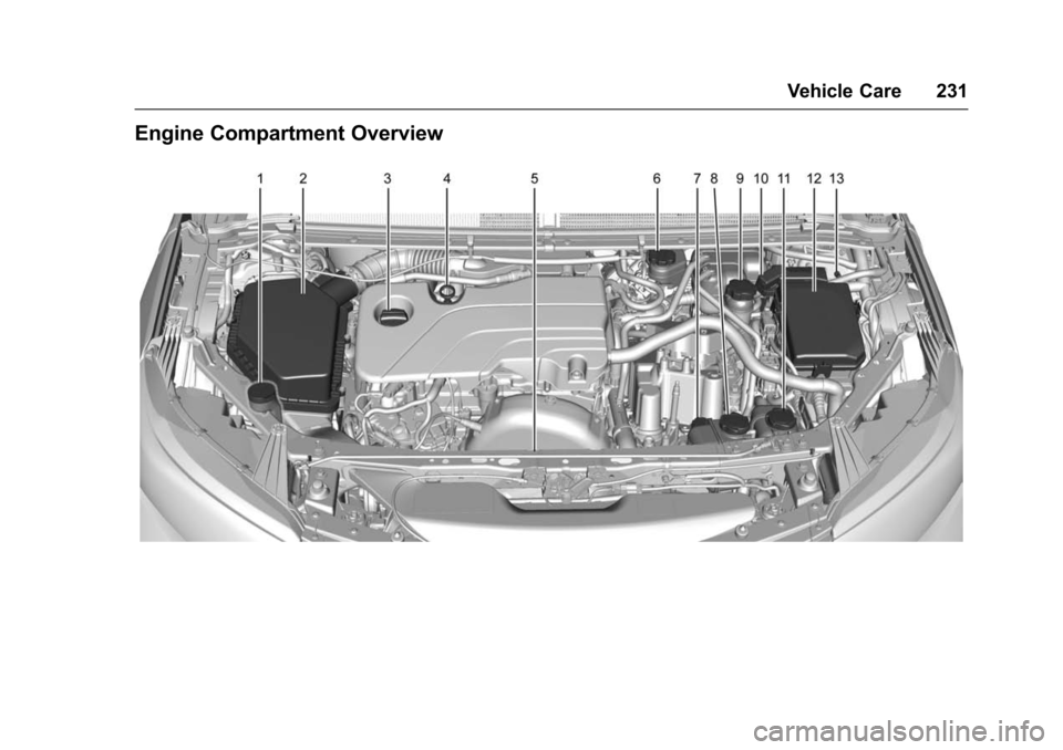 CHEVROLET VOLT 2016 2.G Owners Manual Chevrolet VOLT Owner Manual (GMNA-Localizing-U.S/Canada/Mexico-
9159388) - 2016 - crc - 5/20/15
Vehicle Care 231
Engine Compartment Overview CHEVROLET VOLT 2016 2.G Owners Manual Chevrolet VOLT Owner Manual (GMNA-Localizing-U.S/Canada/Mexico-
9159388) - 2016 - crc - 5/20/15
Vehicle Care 231
Engine Compartment Overview
