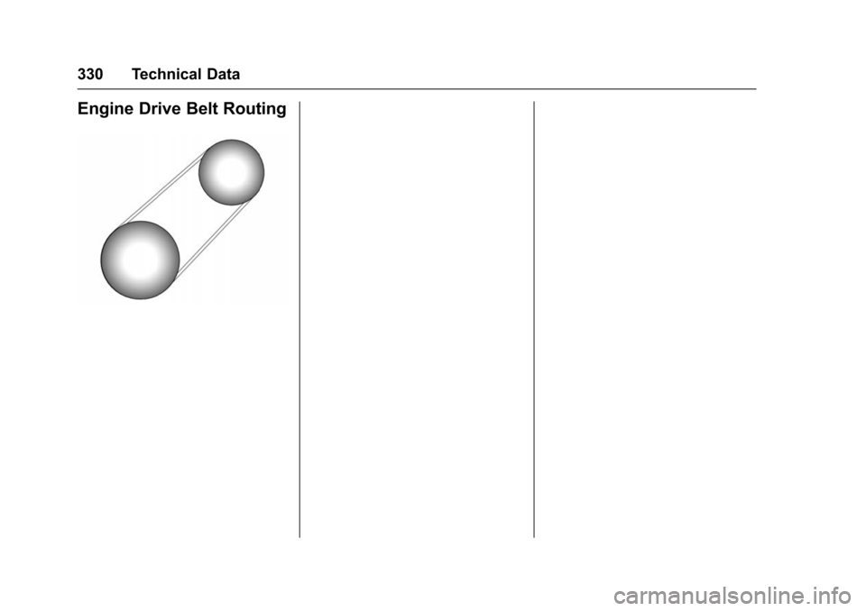 CHEVROLET VOLT 2016 2.G Owners Manual Chevrolet VOLT Owner Manual (GMNA-Localizing-U.S/Canada/Mexico-
9159388) - 2016 - crc - 5/20/15
330 Technical Data
Engine Drive Belt Routing 