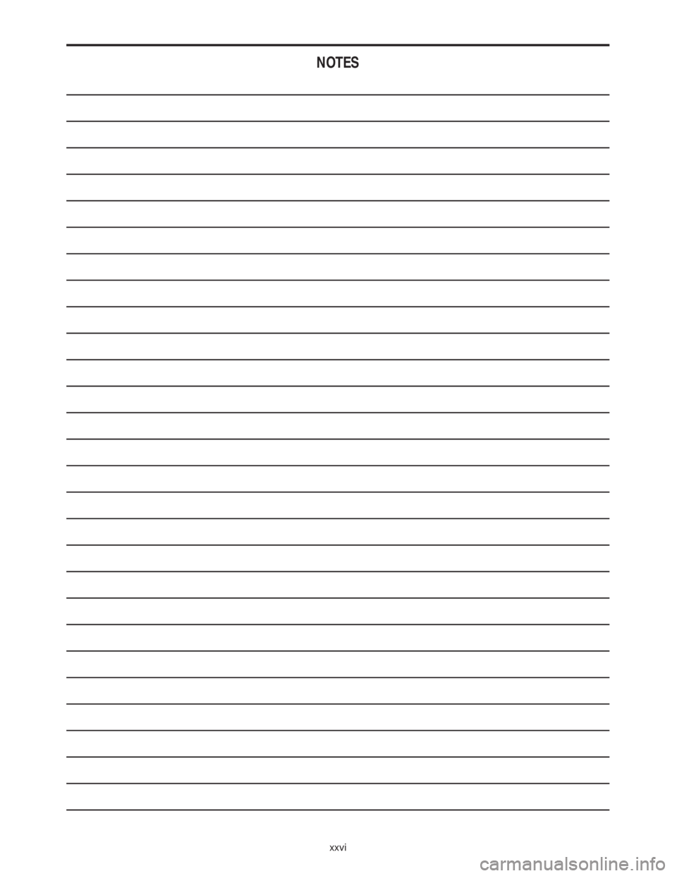 CHRYSLER VOYAGER 2001 Owners Manual NOTES
xxvi 