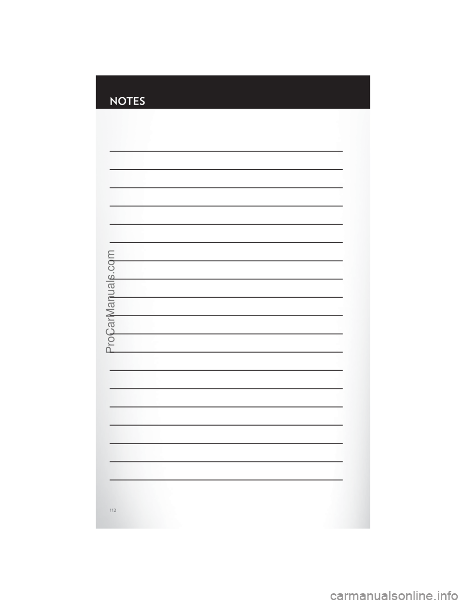 CHRYSLER 300 S 2012  Owners Manual NOTES
112
ProCarManuals.com 