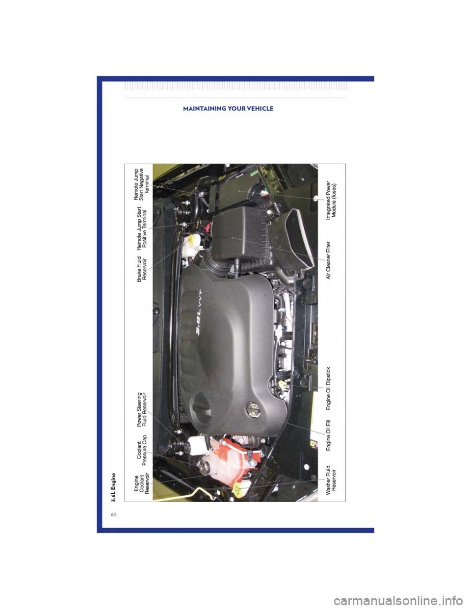 CHRYSLER 200 2011 1.G Owners Manual 3.6L Engine
MAINTAINING YOUR VEHICLE
60 
