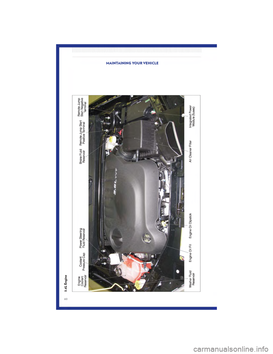 CHRYSLER 200 2011 1.G Owners Manual 3.6L Engine
MAINTAINING YOUR VEHICLE
60 