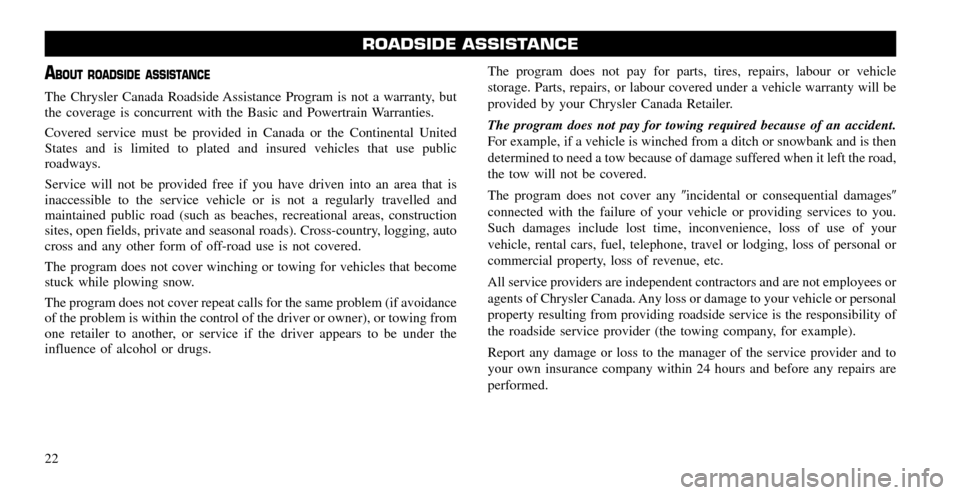 CHRYSLER 200 2011 1.G Warranty Booklet CHRYSLER 200 2011 1.G Warranty Booklet