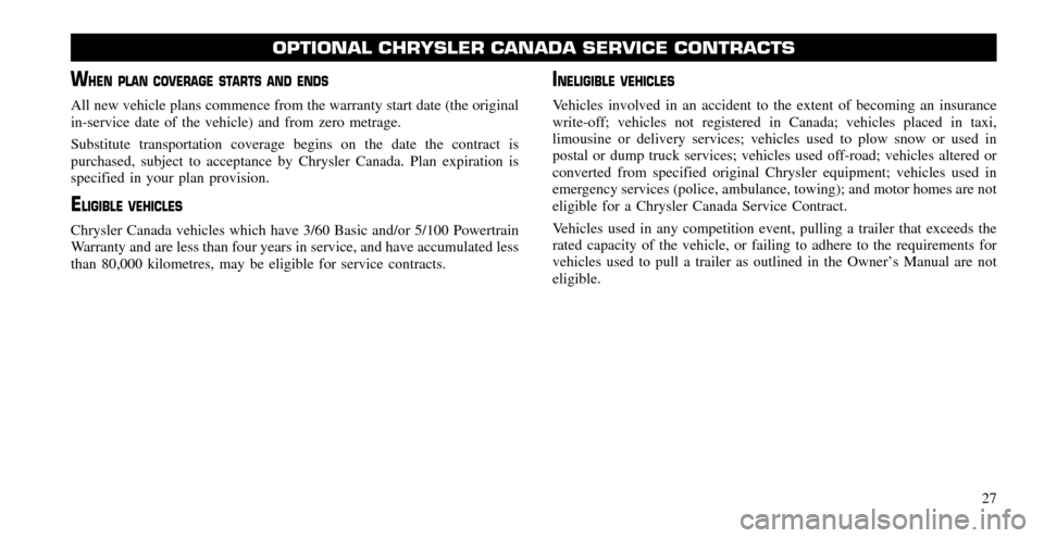 CHRYSLER 200 2011 1.G Warranty Booklet 