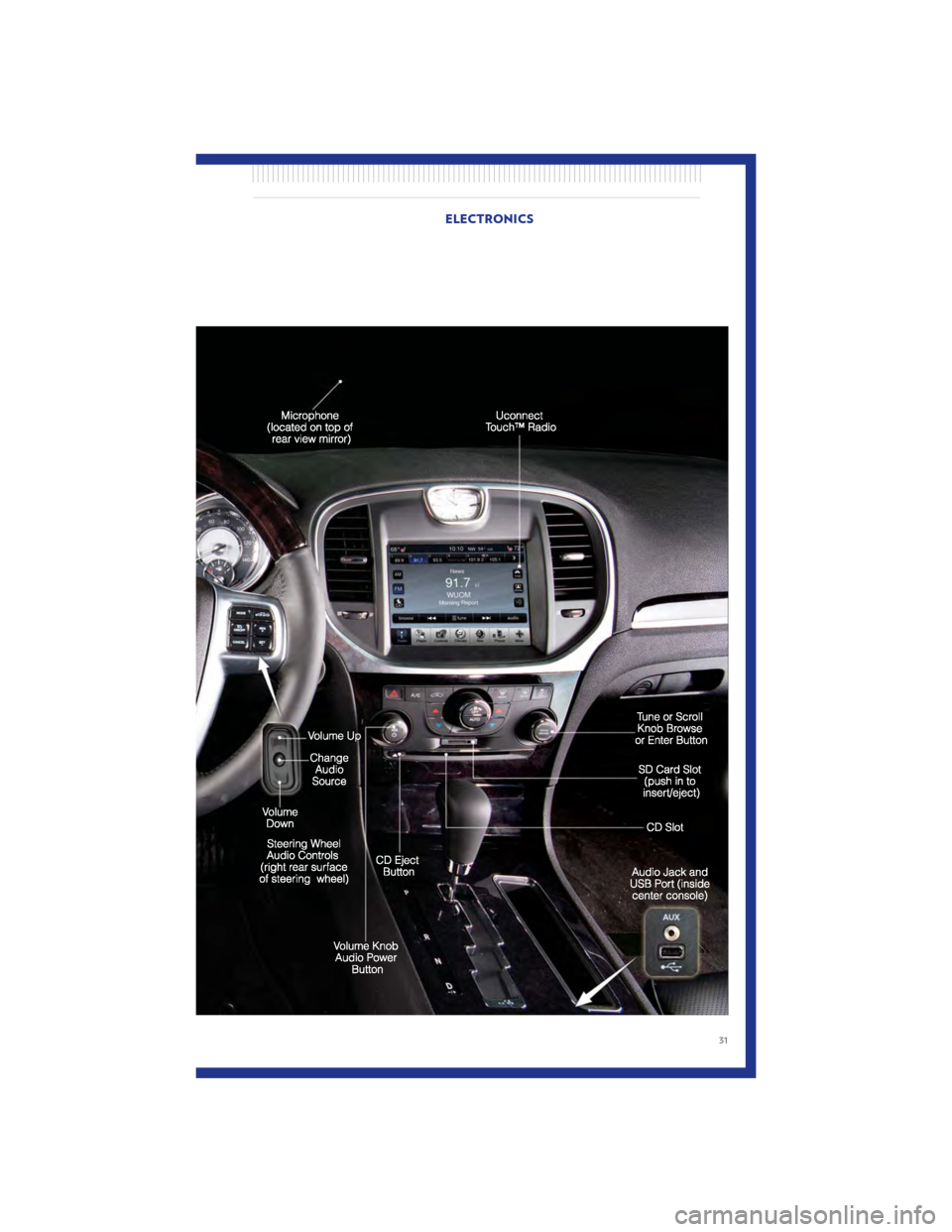 CHRYSLER 300 2011 2.G Owners Guide ELECTRONICS
31 