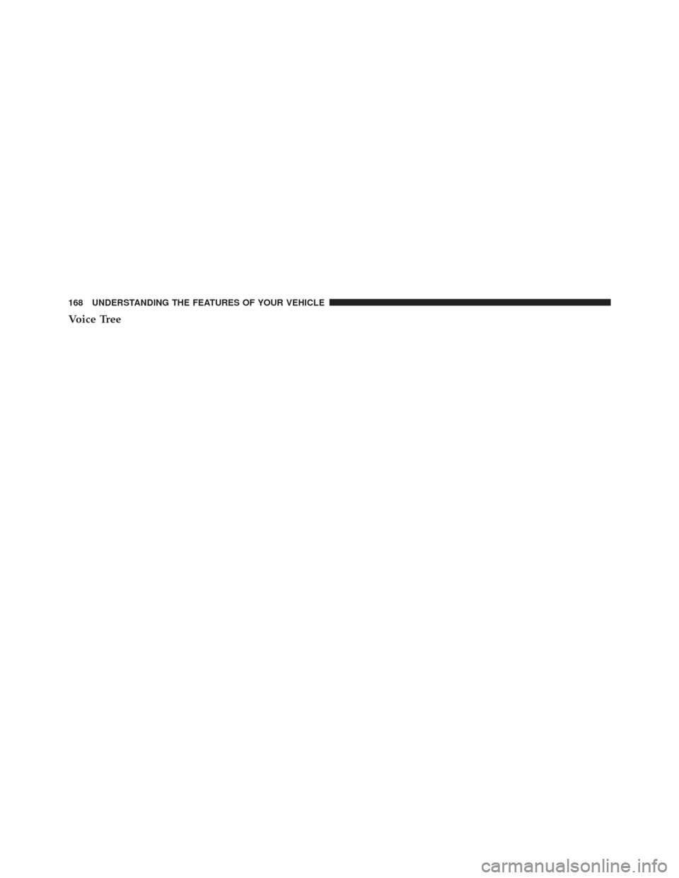 CHRYSLER 300 2013 2.G Owners Manual Voice Tree
168 UNDERSTANDING THE FEATURES OF YOUR VEHICLE 