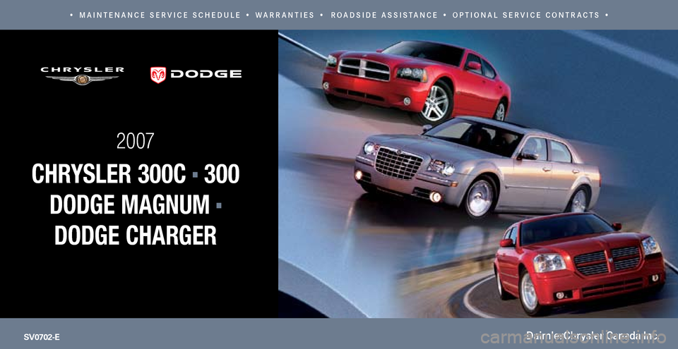 CHRYSLER 300 2007 1.G Warranty Booklet 