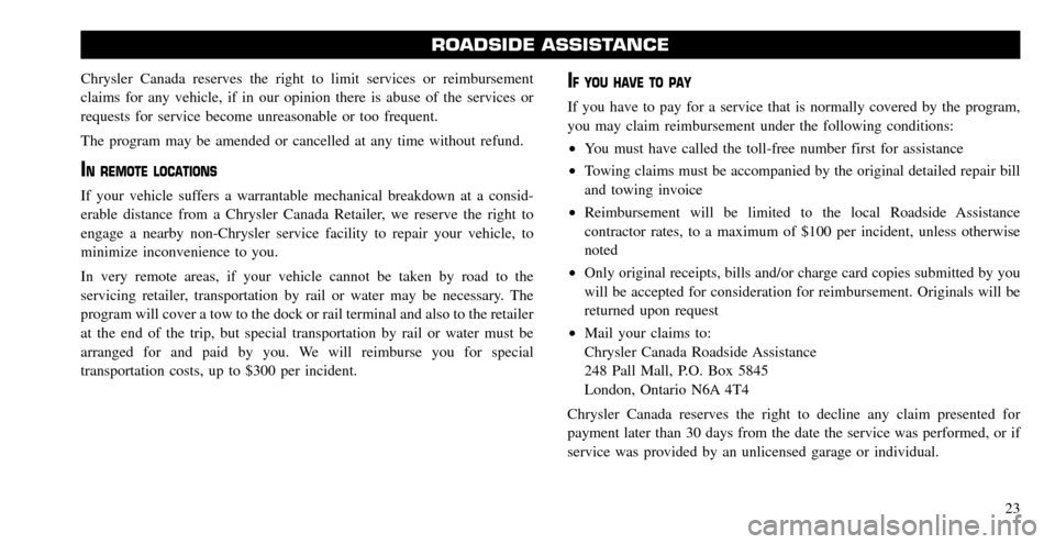 CHRYSLER 300 2010 1.G Warranty Booklet CHRYSLER 300 2010 1.G Warranty Booklet