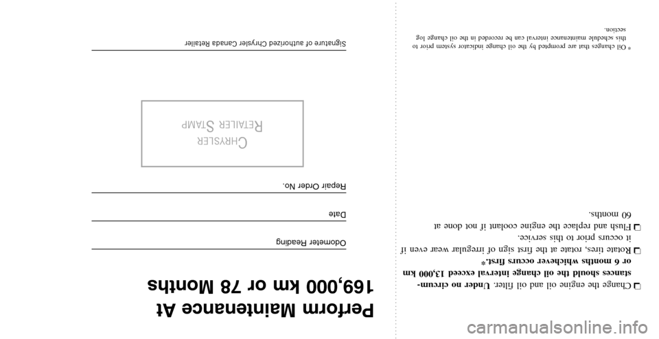 CHRYSLER 300 2011 2.G Warranty Booklet CHRYSLER 300 2011 2.G Warranty Booklet