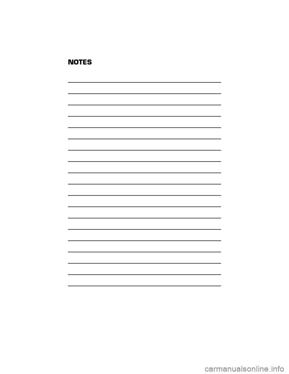 CHRYSLER 300 2013 2.G Warranty Booklet NOTES 
