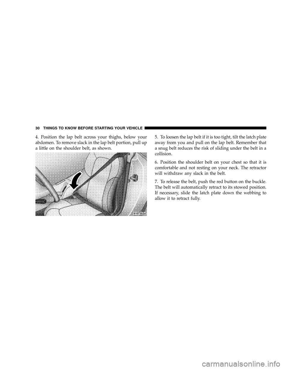 CHRYSLER CROSSFIRE 2008 1.G Owners Manual CHRYSLER CROSSFIRE 2008 1.G Owners Manual, Page 32