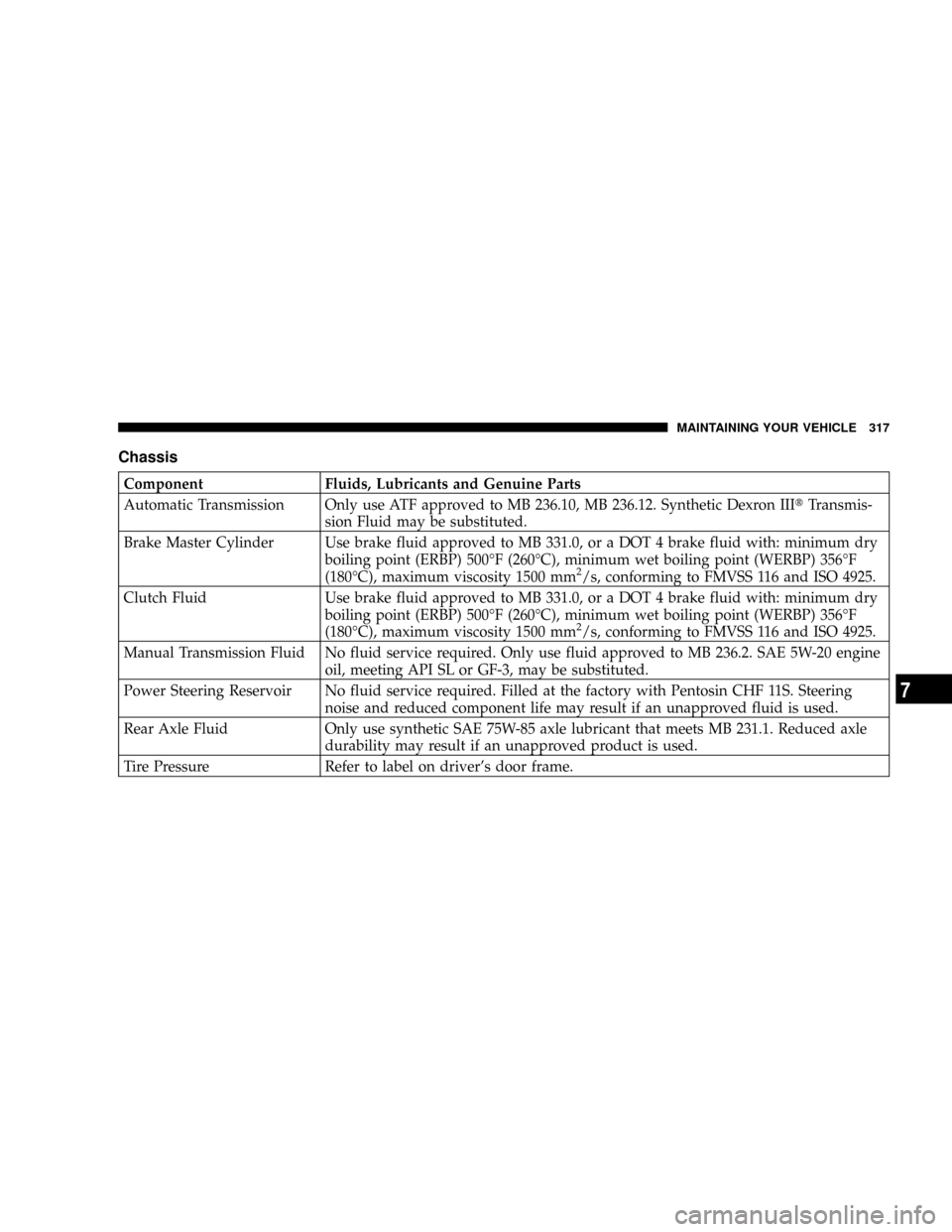 CHRYSLER CROSSFIRE 2008 1.G Owners Manual CHRYSLER CROSSFIRE 2008 1.G Owners Manual, Page 319