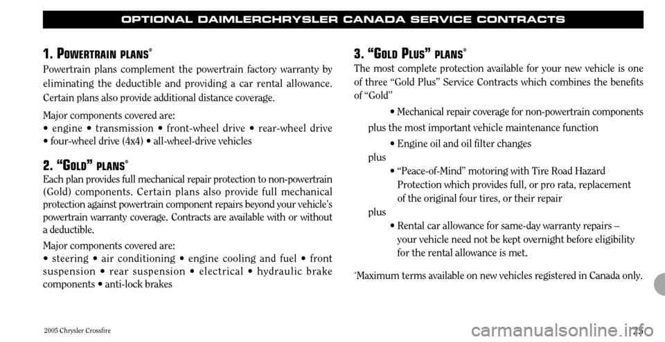 CHRYSLER CROSSFIRE 2005 1.G Warranty Booklet CHRYSLER CROSSFIRE 2005 1.G Warranty Booklet, Page 25