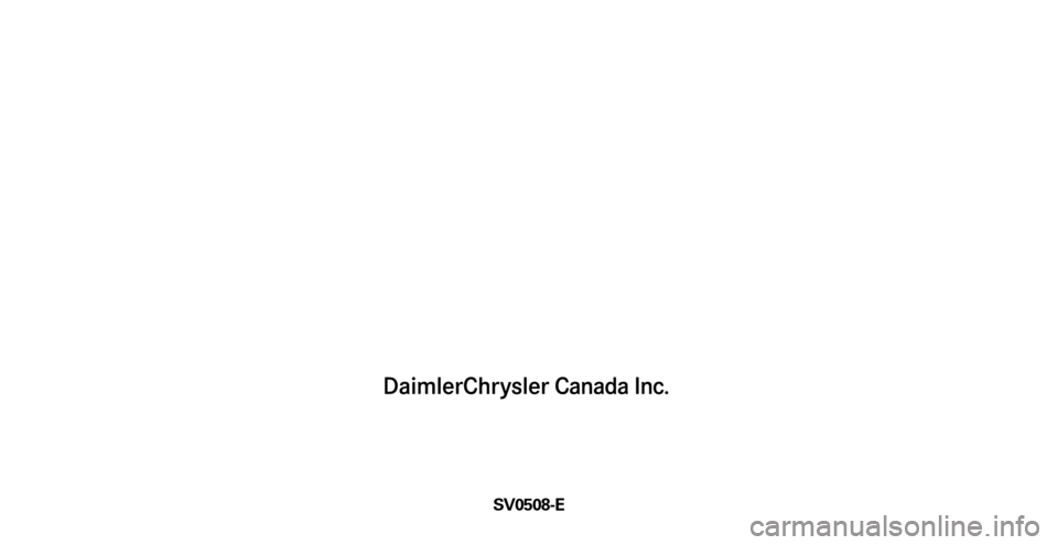 CHRYSLER CROSSFIRE 2005 1.G Warranty Booklet CHRYSLER CROSSFIRE 2005 1.G Warranty Booklet, Page 29