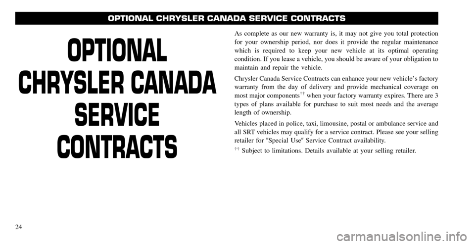 CHRYSLER SEBRING 2010 3.G Warranty Booklet 