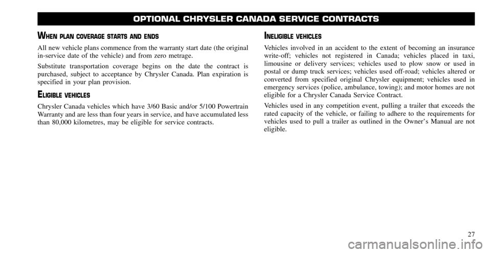 CHRYSLER SEBRING 2010 3.G Warranty Booklet 