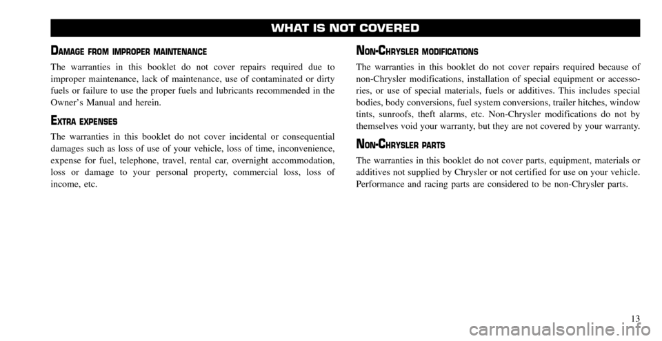 CHRYSLER TOWN AND COUNTRY 2010 5.G Warranty Booklet CHRYSLER TOWN AND COUNTRY 2010 5.G Warranty Booklet
