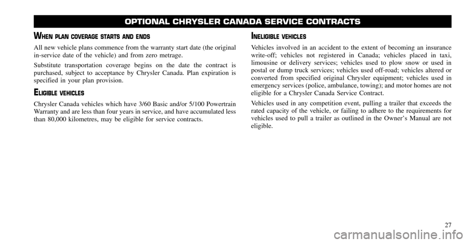 CHRYSLER TOWN AND COUNTRY 2011 5.G Warranty Booklet CHRYSLER TOWN AND COUNTRY 2011 5.G Warranty Booklet