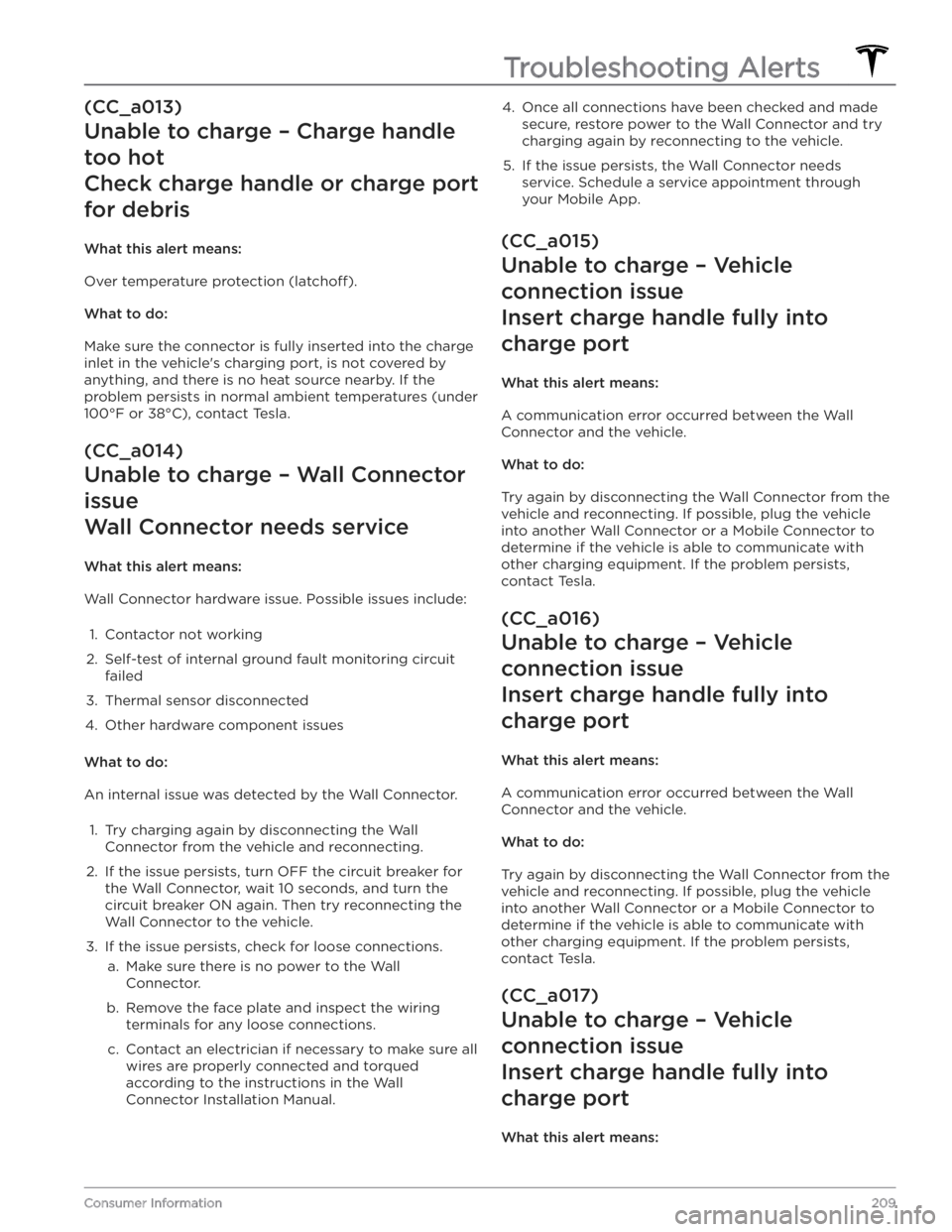 TESLA MODEL Y 2020  Owner´s Manual (CC_a013)
Unable to charge 