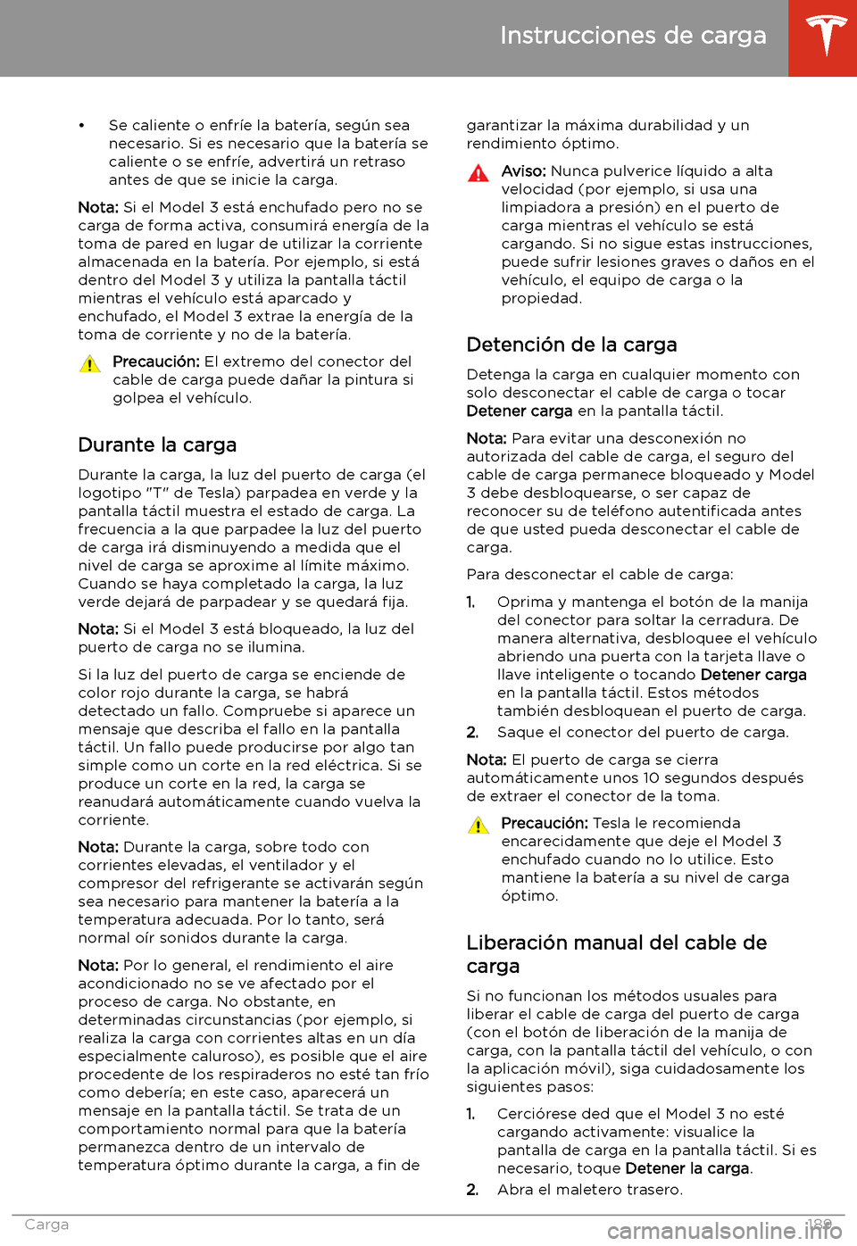 TESLA MODEL 3 2020 Manual del propietario (in Spanish) TESLA MODEL 3 2020 Manual del propietario (in Spanish)