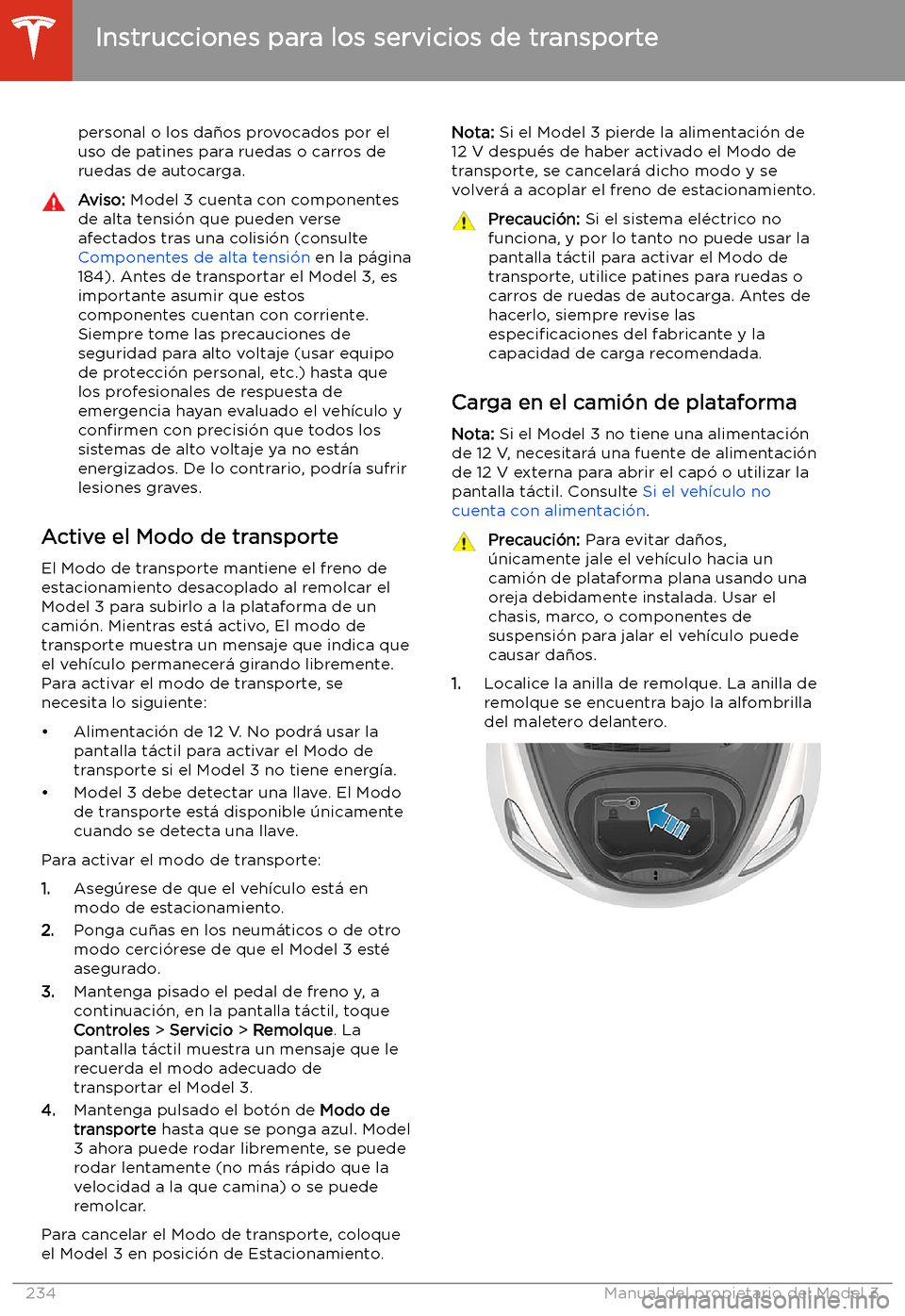 TESLA MODEL 3 2020 Manual del propietario (in Spanish) personal o los da TESLA MODEL 3 2020 Manual del propietario (in Spanish) personal o los da