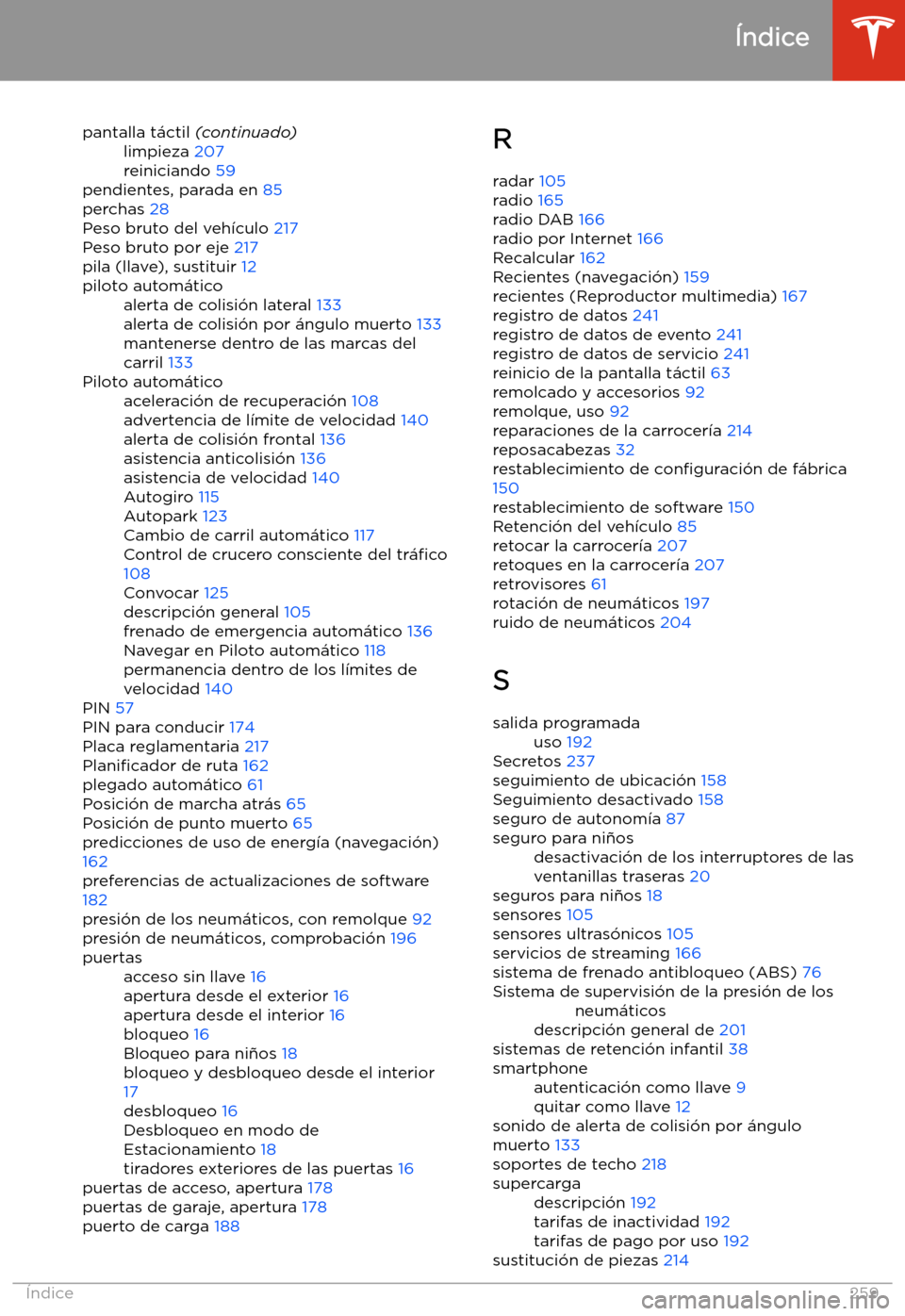 TESLA MODEL 3 2020 Manual del propietario (in Spanish) pantalla t TESLA MODEL 3 2020 Manual del propietario (in Spanish) pantalla t
