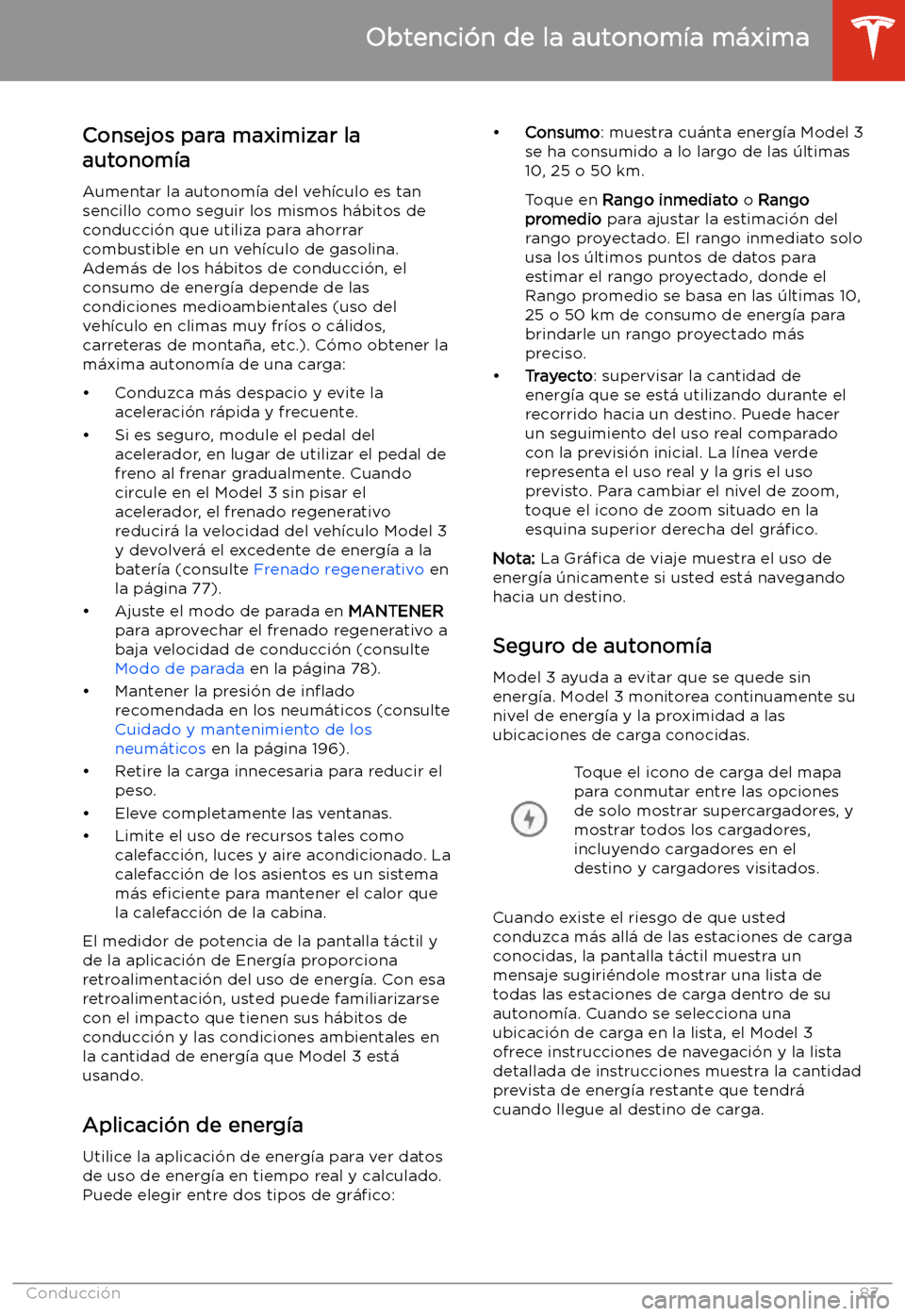 TESLA MODEL 3 2020 Manual del propietario (in Spanish) Obtenci TESLA MODEL 3 2020 Manual del propietario (in Spanish) Obtenci
