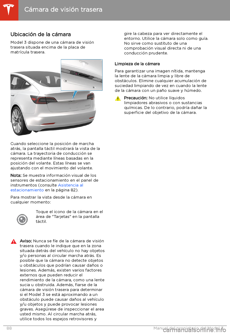 TESLA MODEL 3 2020 Manual del propietario (in Spanish) C TESLA MODEL 3 2020 Manual del propietario (in Spanish) C