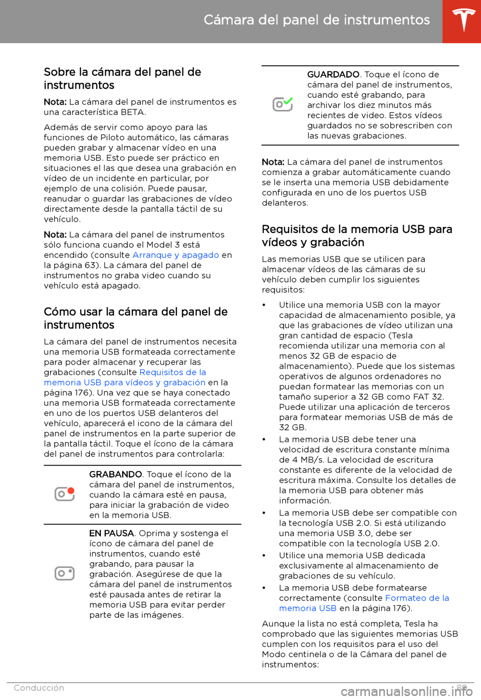 TESLA MODEL 3 2020 Manual del propietario (in Spanish) C TESLA MODEL 3 2020 Manual del propietario (in Spanish) C