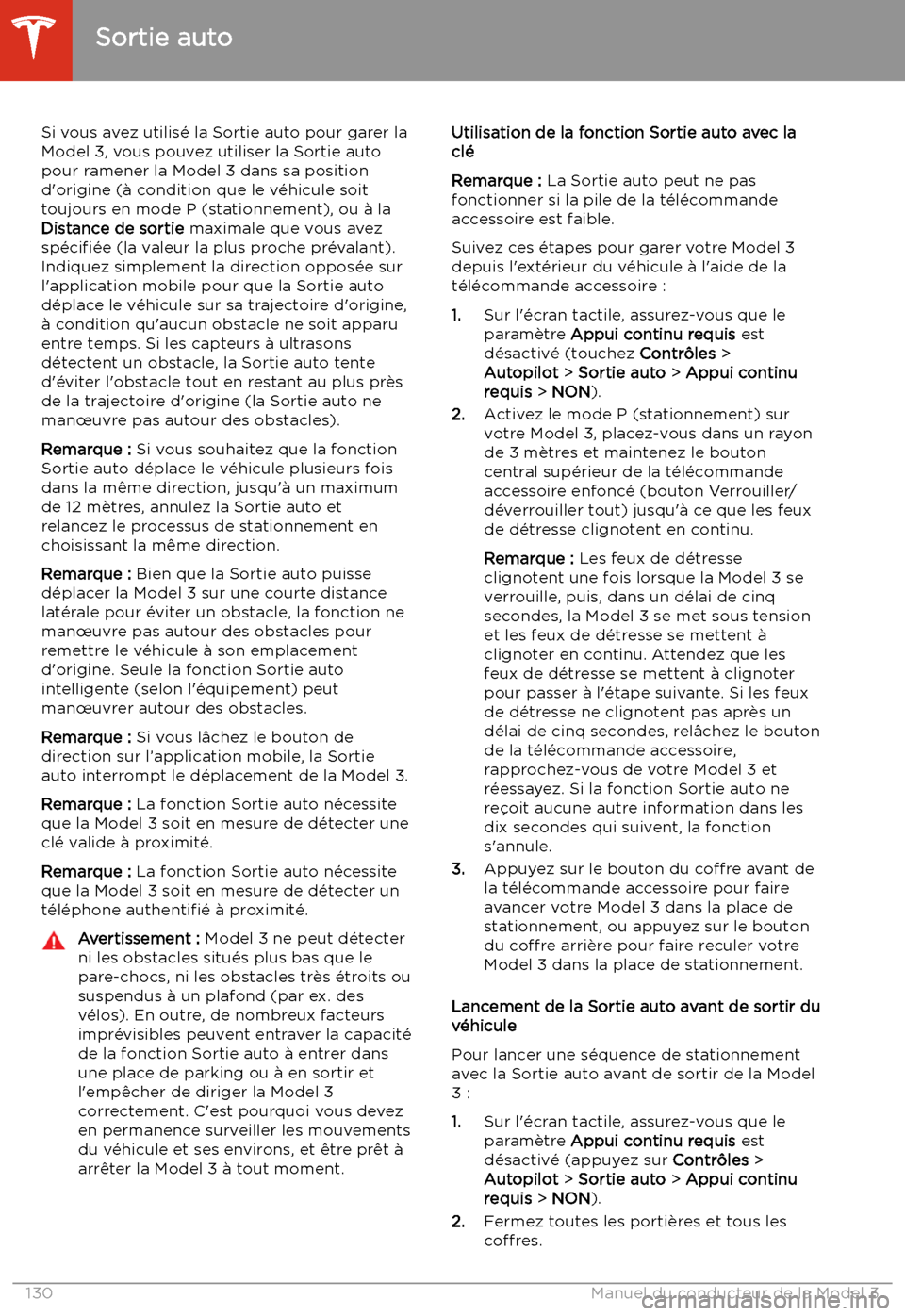 TESLA MODEL 3 2020  Manuel du propriétaire (in French) Si vous avez utilis