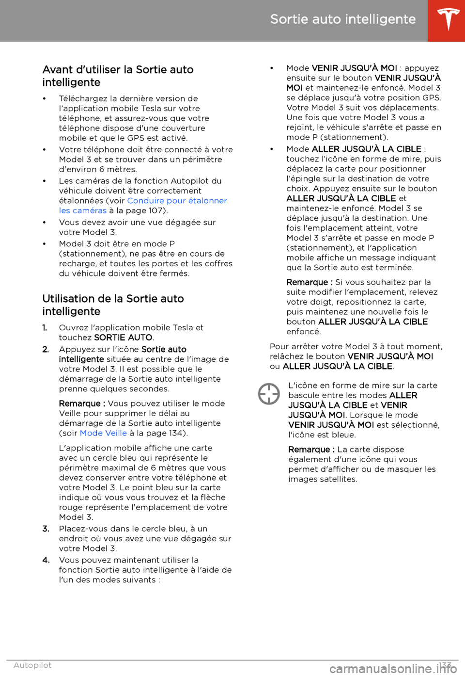 TESLA MODEL 3 2020  Manuel du propriétaire (in French) Avant d