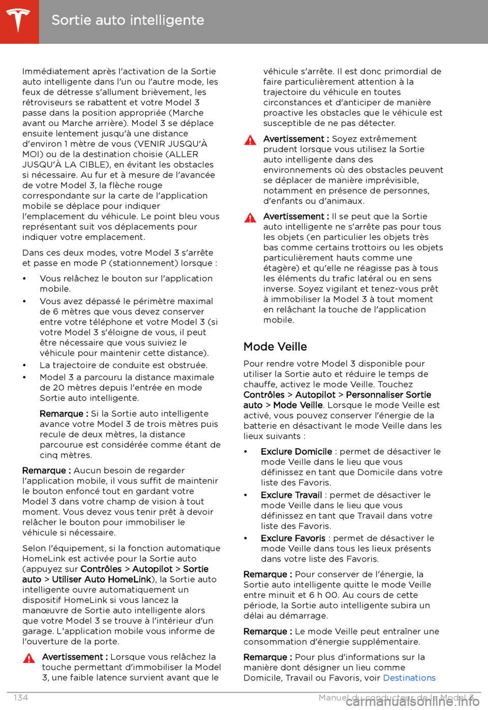 TESLA MODEL 3 2020  Manuel du propriétaire (in French) Imm