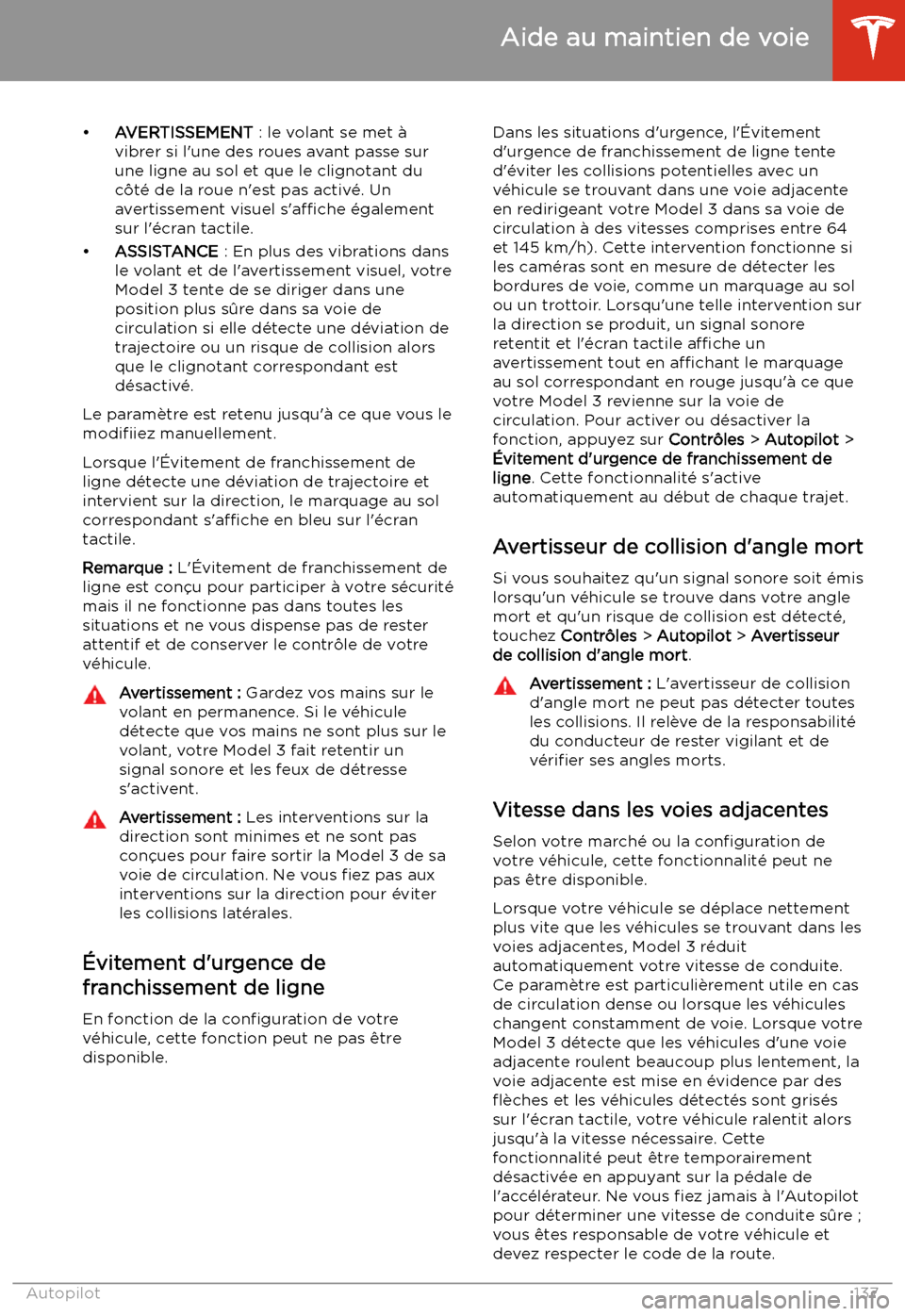 TESLA MODEL 3 2020  Manuel du propriétaire (in French) 