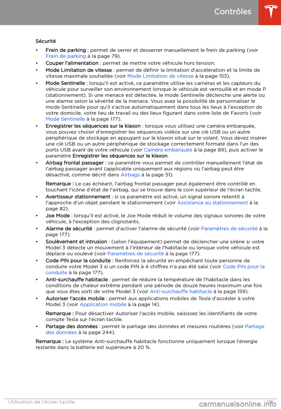 TESLA MODEL 3 2020  Manuel du propriétaire (in French) S