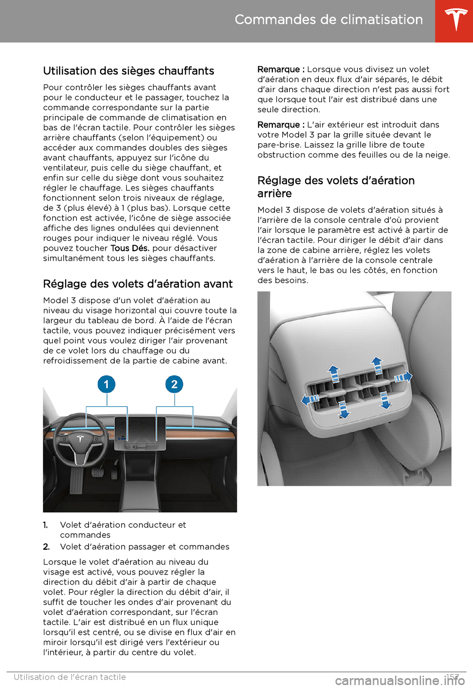 TESLA MODEL 3 2020  Manuel du propriétaire (in French) Utilisation des si