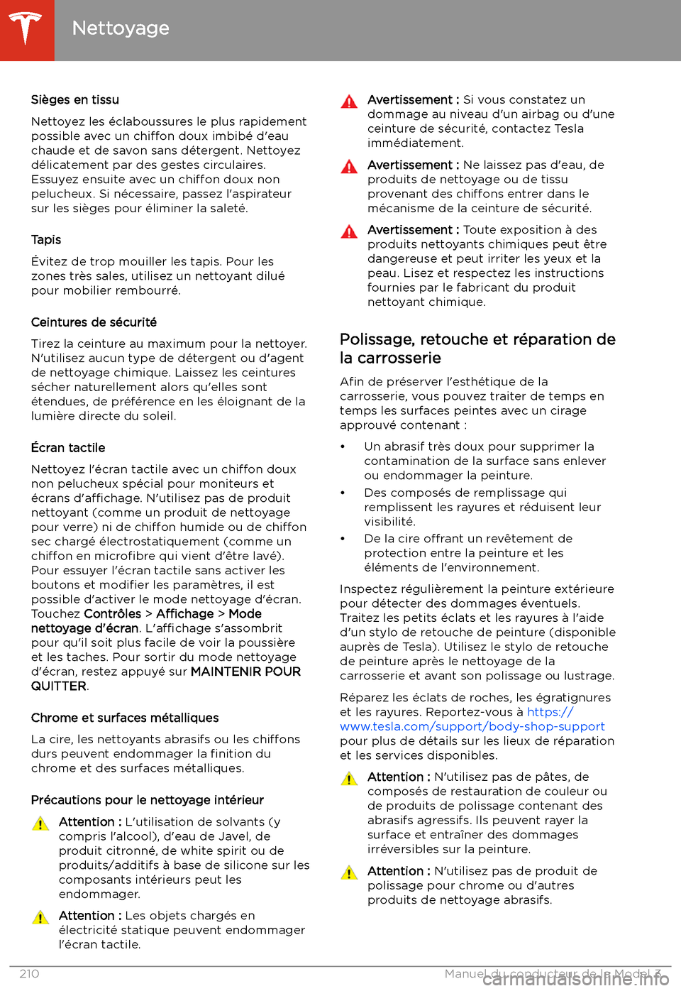 TESLA MODEL 3 2020  Manuel du propriétaire (in French) Si