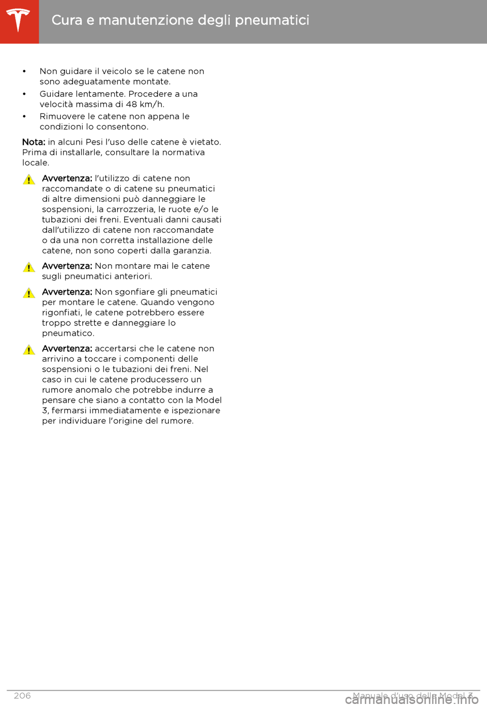 TESLA MODEL 3 2020 Manuale del proprietario (in Italian) TESLA MODEL 3 2020 Manuale del proprietario (in Italian)