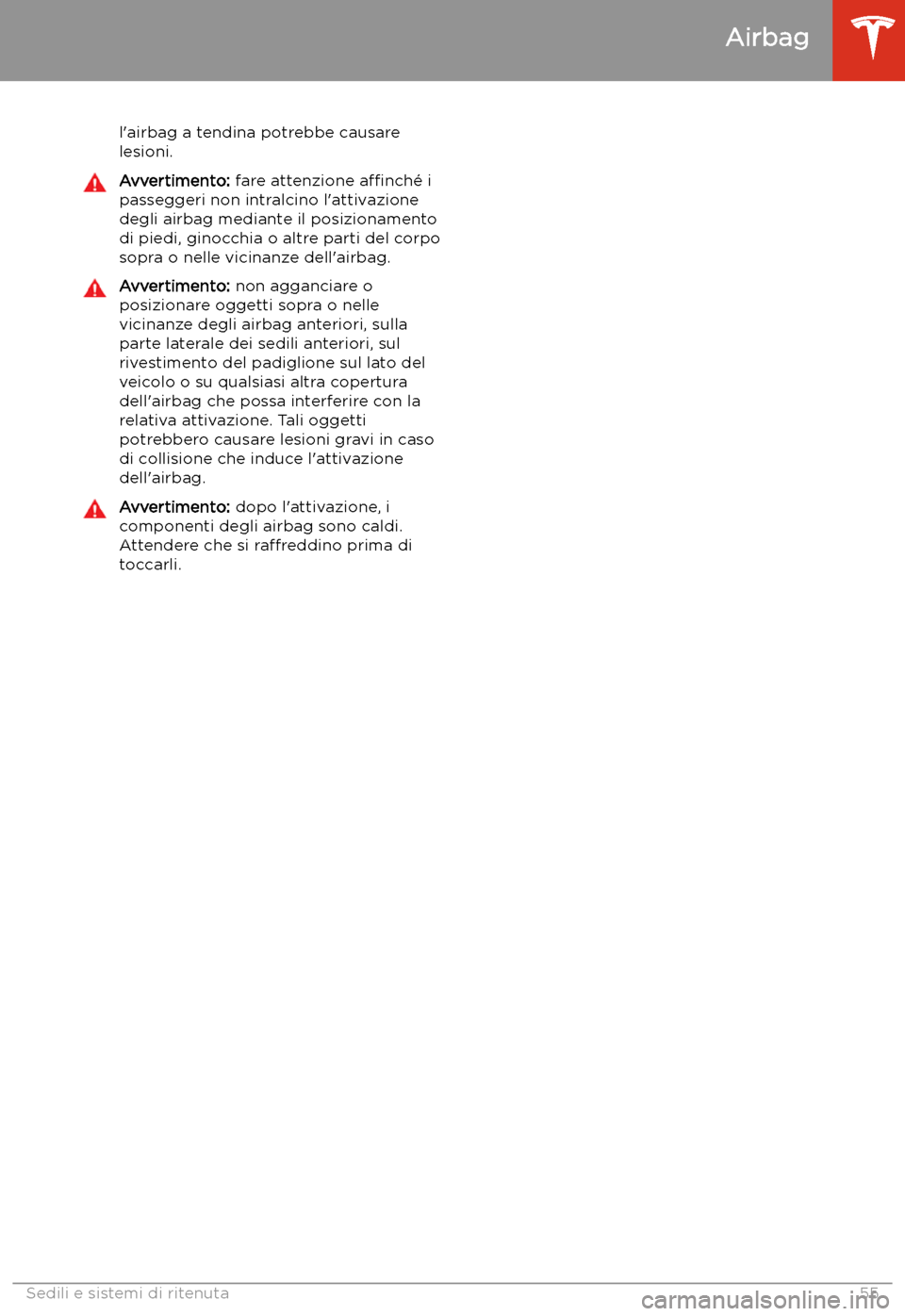 TESLA MODEL 3 2020  Manuale del proprietario (in Italian) l