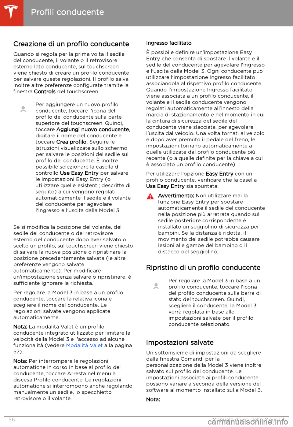 TESLA MODEL 3 2020  Manuale del proprietario (in Italian) Guida
Pro