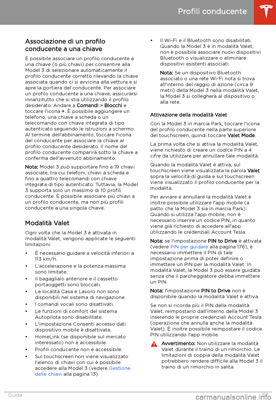 TESLA MODEL 3 2020  Manuale del proprietario (in Italian) Associazione di un pro