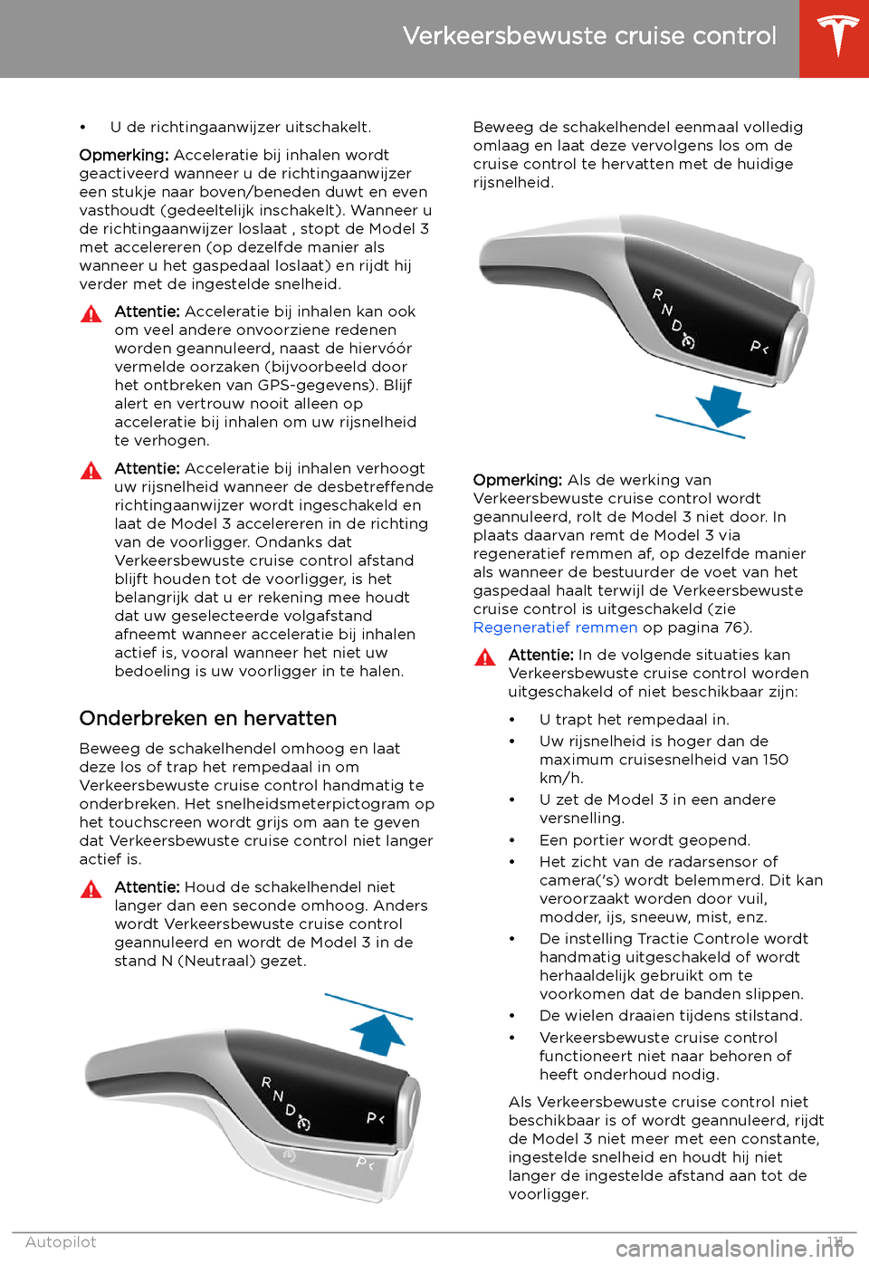 TESLA MODEL 3 2020  Handleiding (in Dutch) 
