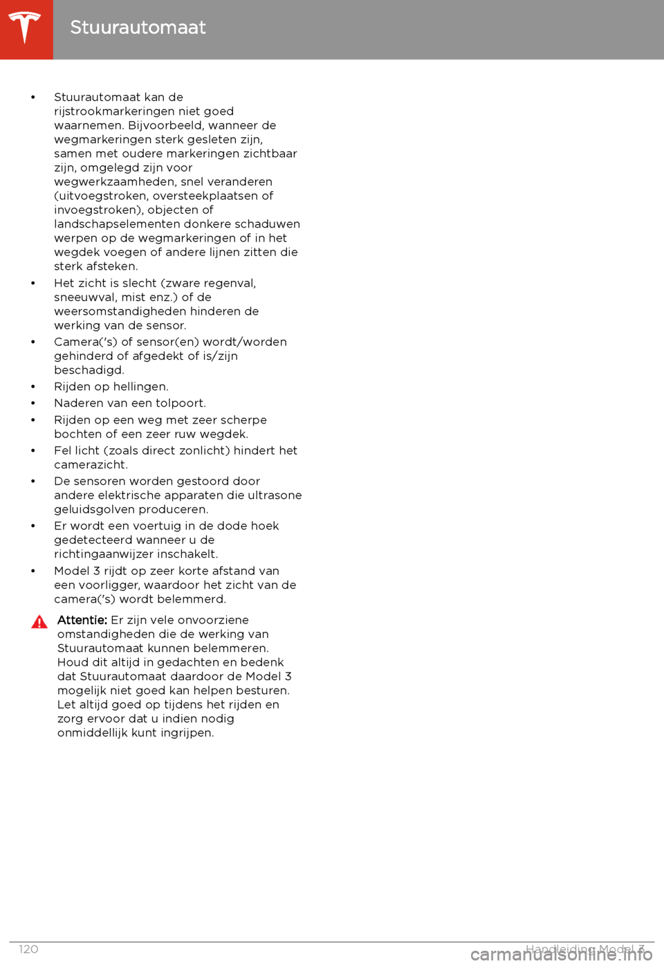 TESLA MODEL 3 2020  Handleiding (in Dutch) 