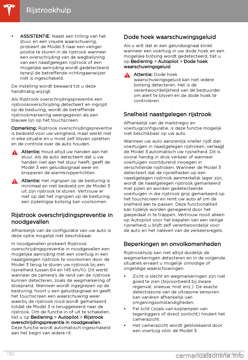 TESLA MODEL 3 2020  Handleiding (in Dutch) 