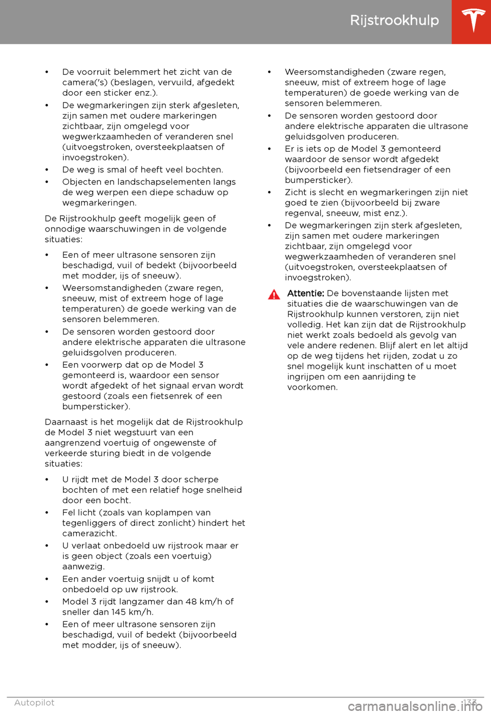 TESLA MODEL 3 2020  Handleiding (in Dutch) 