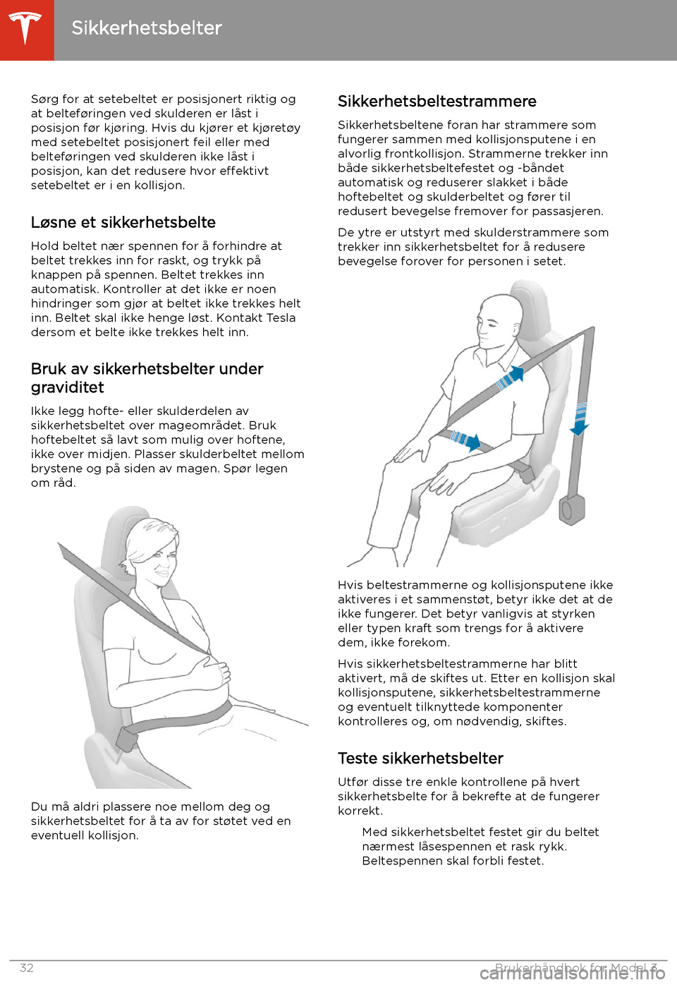 TESLA MODEL 3 2020  Brukerhåndbok (in Norwegian) S