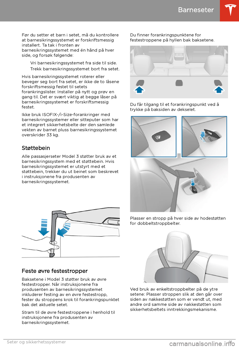 TESLA MODEL 3 2020 Brukerhåndbok (in Norwegian) F TESLA MODEL 3 2020 Brukerhåndbok (in Norwegian) F