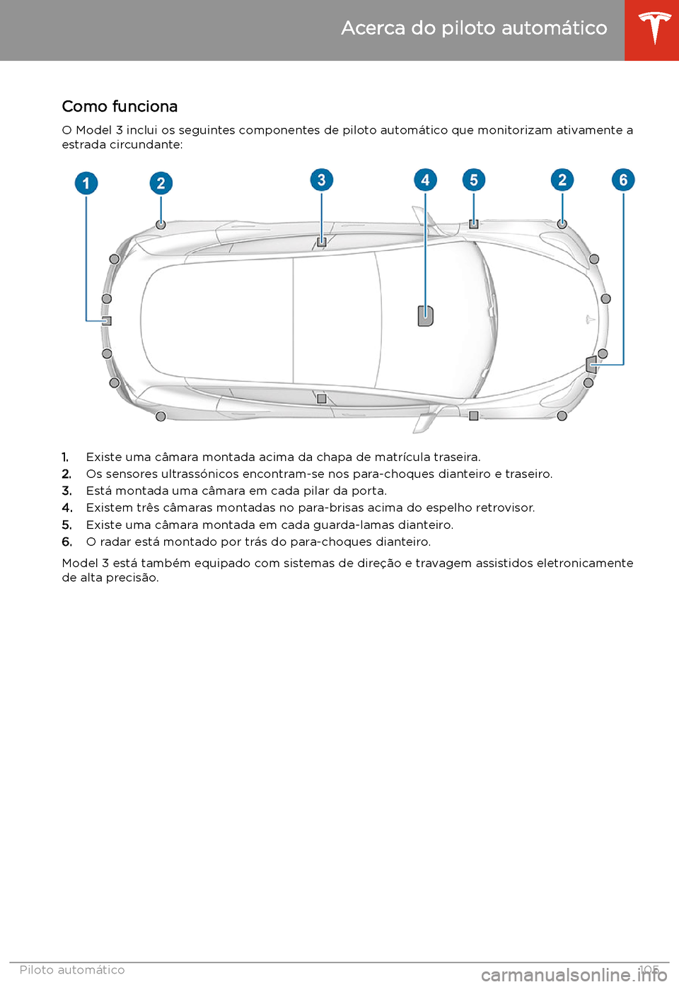 TESLA MODEL 3 2020 Manual do proprietário (in Portuguese) Piloto autom TESLA MODEL 3 2020 Manual do proprietário (in Portuguese) Piloto autom