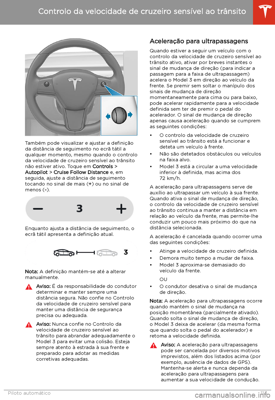 TESLA MODEL 3 2020 Manual do proprietário (in Portuguese) Tamb TESLA MODEL 3 2020 Manual do proprietário (in Portuguese) Tamb
